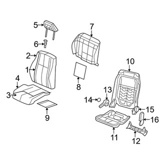 Jeep OE - Seats & Tracks - Front Seat Components (Passenger Side), (MK Body Code)