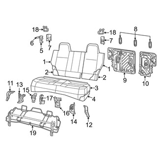 Jeep OE - Seats & Tracks - Rear Seat Components (MK Body Code)