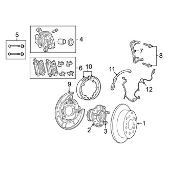 Jeep OE - Rear Suspension - Brake Components (MK Body Code Rear Disc Brakes FWD)