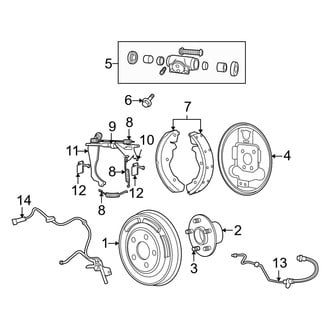 Jeep OE - Rear Suspension - Brake Components (Rear Drum Brakes FWD)