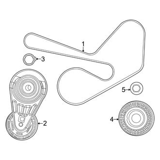 Jeep OE - Cooling - Belts & Pulleys (Altitude / High Altitude / Latitude / Latitude Lux / Limited / Red / Sport / Trailhawk 2.0L)