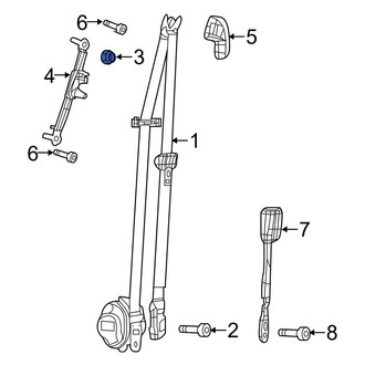 Jeep OE - Seat Belt Lap and Shoulder Belt Nut