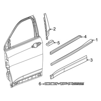Jeep OE - Front Door - Exterior Trim (Latitude / Limited / Sport / Trailhawk MP Body Code)