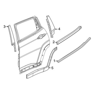 Jeep OE - Rear Door - Exterior Trim (Latitude / Limited / Sport / Trailhawk MP Body Code)