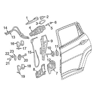 Jeep OE - Rear Door - Lock & Hardware (Latitude / Limited / Sport / Trailhawk MP Body Code)