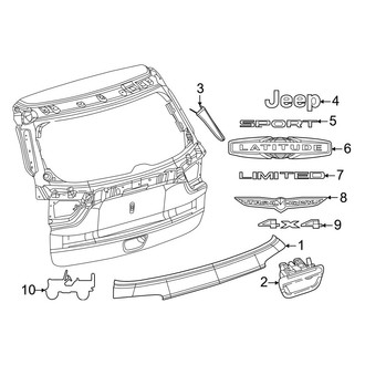 Jeep OE - Lift Gate - Exterior Trim (Latitude / Limited / Sport / Trailhawk MP Body Code)