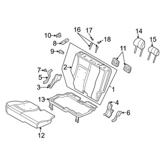 Jeep OE - Seats & Tracks - Rear Seat Components (Right Section)