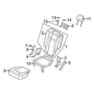 Jeep OE - Seats & Tracks - Rear Seat Components (Left Section)