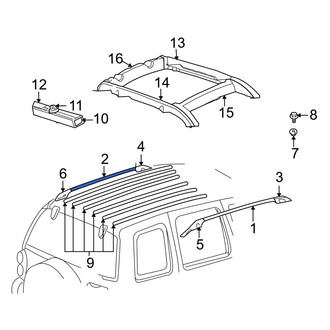 Jeep OE - Left Roof Luggage Carrier Side Rail