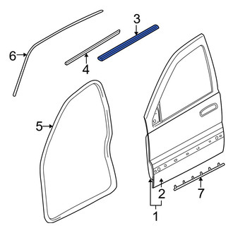 Jeep OE - Front Left Outer Door Window Belt Weatherstrip