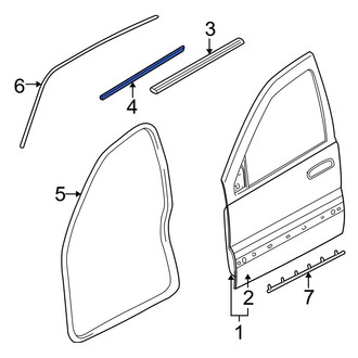Jeep OE - Front Right Inner Door Window Belt Weatherstrip