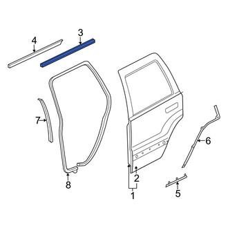 Jeep OE - Rear Left Outer Door Window Belt Weatherstrip