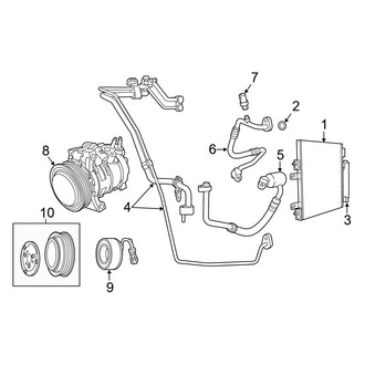 Jeep OE - Air Conditioner & Heater - Condenser, Compressor & Lines (With Dehydrator Attached to Condenser)