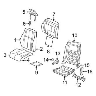 Jeep OE - Seats & Tracks - Front Seat Components (Passenger Side)