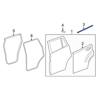 Jeep OE - Rear Right Outer Door Window Belt Weatherstrip