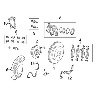 Jeep OE - Front Suspension - Brake Components (4WD)