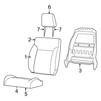 Jeep OE - Seats & Tracks - Front Seat Components (Bucket Seat, Premium Cloth (C7))