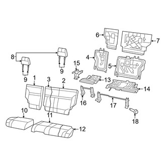 Jeep OE - Seats & Tracks - Rear Seat Components (Premium Cloth Seat (C7))