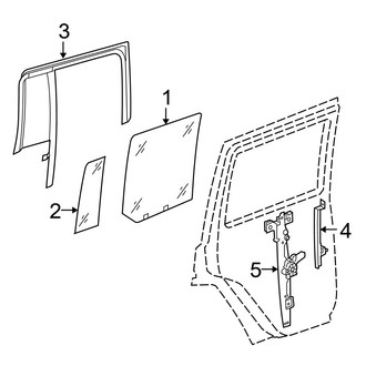 Jeep OE - Rear Door - Glass & Hardware