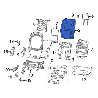 Jeep OE - Front Left Seat Back Cushion Cover