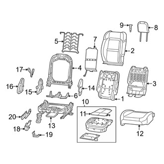 Jeep OE - Seats & Tracks - Front Seat Components (Driver Seat, Components)