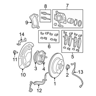 Jeep OE - Front Suspension - Brake Components (Unlimited Sahara / Unlimited Sport / Unlimited X RWD)