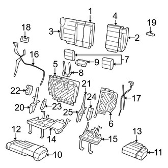 Jeep OE - Seats & Tracks - Rear Seat Components (60/40 Split Bench)