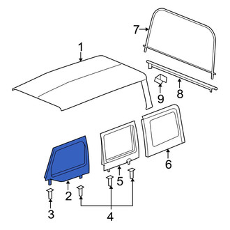 Jeep OE - Center Right Door Glass