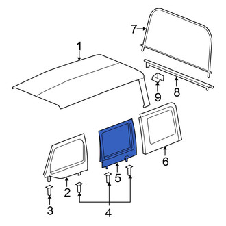 Jeep OE - Center Right Door Glass