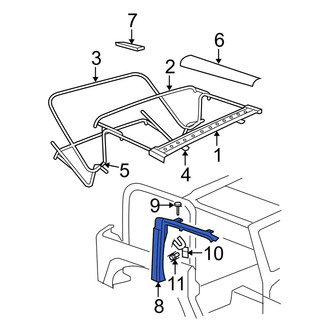 Jeep OE - Front Right Door Window Frame