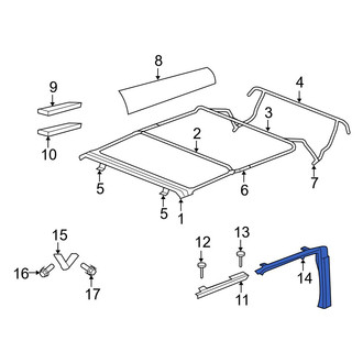 Jeep OE - Right Lower Convertible Top Frame Guide