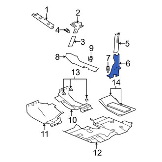 Jeep OE - Left Lower Door Pillar Post Trim Set