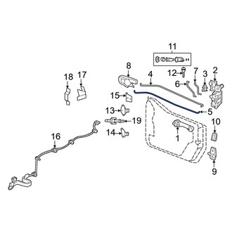 Jeep OE - Front Right Inner Door Lock Operating Rod
