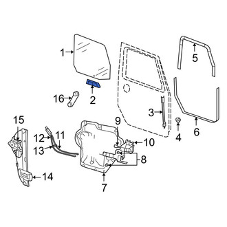 Jeep OE - Front Door Glass Attaching Clips