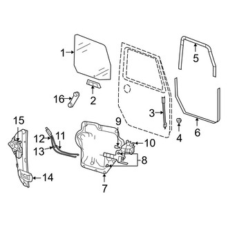 Jeep OE - Front Door - Glass & Hardware (Full Door)