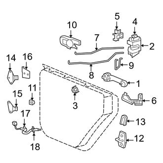 Jeep OE - Rear Door - Lock & Hardware (Half Door), (Unlimited Rubicon / Unlimited Sahara / Unlimited Sport)