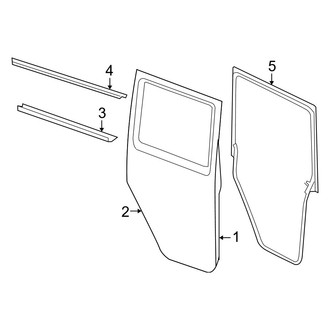 Jeep OE - Rear Door - Door & Components (Full Door), (Unlimited Rubicon / Unlimited Sahara / Unlimited Sport)