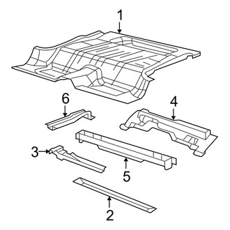 Jeep OE - Rear Body & Floor - Floor & Rails (75th Anniversary / Rubicon / Sahara / Sport / Sport S)