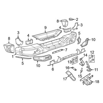 Jeep OE - Rear Bumper - Bumper & Components (Steel Bumper)