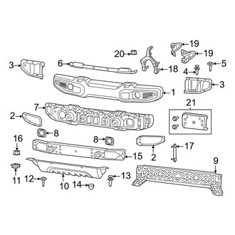 Jeep OE - Front Bumper - Bumper & Components (Molded, With Trim Bezels Plastic)