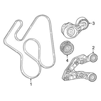 Jeep OE - Cooling - Belts & Pulleys (Rubicon / Sport / Sport S / Unlimited Rubicon / Unlimited Sahara / Unlimited Sport / Unlimited Sport S 2.0L)