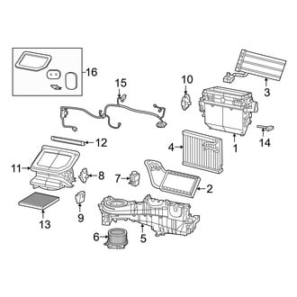 Jeep OE - Air Conditioner & Heater - Evaporator & Heater Components (With Air Conditioning)