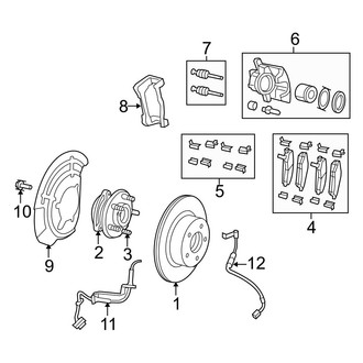 Jeep OE - Front Suspension - Brake Components (Standard Brakes)