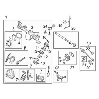 Jeep OE - Front Suspension - Front Axle & Carrier (Dana M210 (Code DJE))
