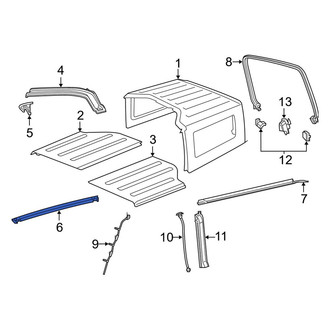 Jeep OE - Front Convertible Top Gasket