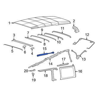 Jeep OE - Rear Convertible Top Cover Strut