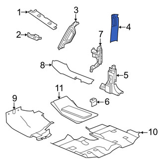 Jeep OE - Right Upper Inner Door Pillar Post Trim Set