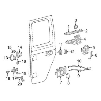 Jeep OE - Rear Door - Lock & Hardware (Half Door)