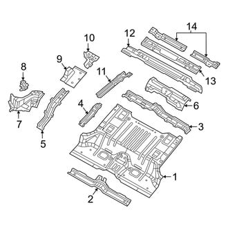 Jeep OE - Rear Body & Floor - Floor & Rails (Unlimited Moab / Unlimited Rubicon / Unlimited Sahara / Unlimited Sport / Unlimited Sport S)