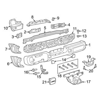 Jeep OE - Rear Bumper - Bumper & Components (3-Piece Bumper, Molded Plastic)